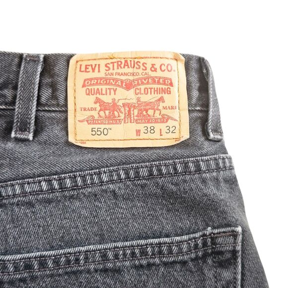 Levis 550 Jeans Relaxed Fit Black 36x30 (tag38x32) Faded - Picture 4 of 5